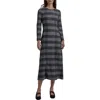 Misook Heritage Fit Tweed Knit Maxi Dress In Gray