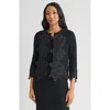 Misook Heritage Floral Lace Applique Knit Jacket In Black