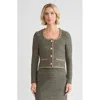 Misook Heritage Lurex Braided Trim Tweed Knit Jacket In Multi