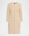Misook Heritage Lurex Ribbon Chain-trim Knit Jacket In Brown