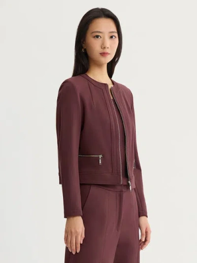 Misook Heritage Luxestretch Ponte Sport Jacket In Animal Print