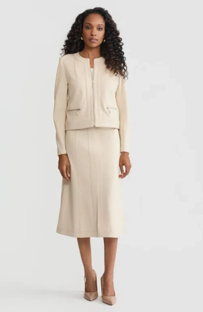 Misook Heritage Luxestretch Ponte Sport Jacket In Brown