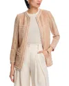 Misook Heritage-fit Whipstitch Melange Knit Jacket In Bclay/bsc/