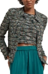 Misook Heritage Metallic Fringe Tweed Jacket In Multi