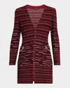 Misook Heritage Multi-stitch Knit Jacket In Brown
