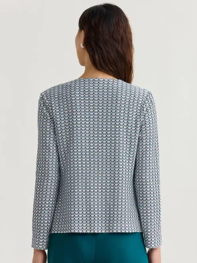 Misook Heritage Tri-color Basketweave Knit Jacket