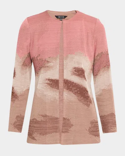 Misook Heritage-fit Landscape Pattern Knit Jacket In Multi