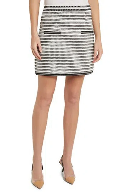 Misook Intarsia Stripe Miniskirt In Multi