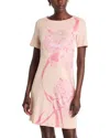 Misook Floral Jacquard Shift Dress In Biscotti/blush