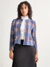 Misook Jewel Neck Tweed Jacket In Multi