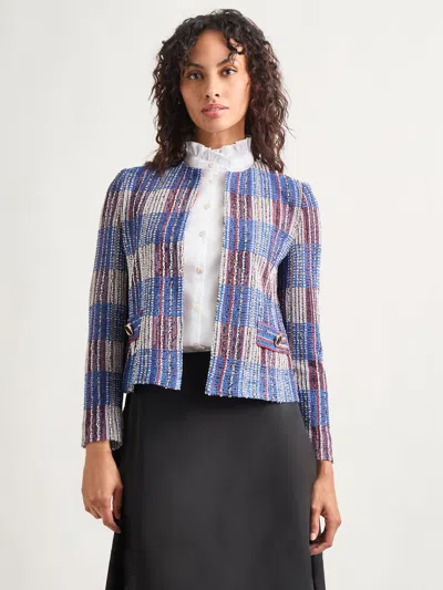 Misook Jewel Neck Tweed Jacket In Multi