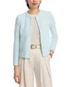 Misook Modern Fit Knit Jacket In Aquatic/white
