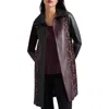 Misook Knit Panel Faux Leather Coat In Multi