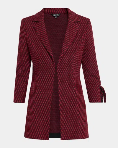 Misook Knit Single-breasted Tie-cuff Jacket In Multi