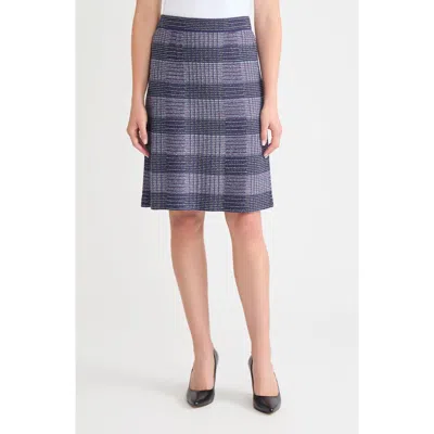 Misook Knit Tweed Pull-on Pencil Skirt In Lazuli Blu/sngra/blu Frost/blk