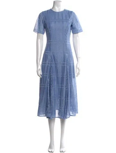 Pre-owned Misook Lace Pattern Midi Length Dress W/ Tags In Blue