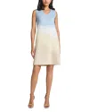 Misook Modern Fit Landscape Pattern Soft Knit Dress In Artic/butterfield