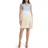 Misook Modern Fit Landscape Pattern Soft Knit Dress In Arctic