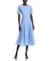 Misook Linear Lace Midi Dress In Arctic