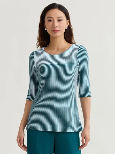 Misook Linear Stripe Soft Knit Tunic