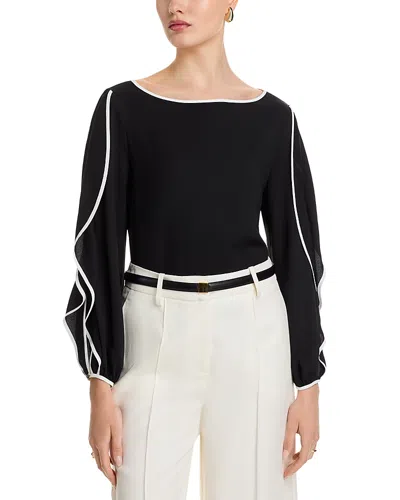 Misook Long Butterfly Sleeve Top In Multi