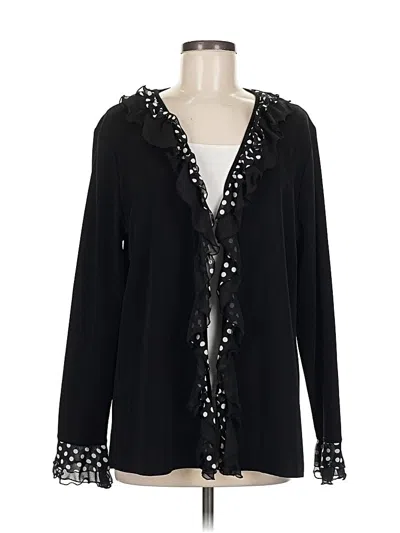 Pre-owned Misook Long Sleeve Blouse In Black