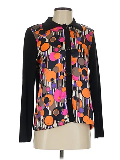 Pre-owned Misook Long Sleeve Blouse In Black
