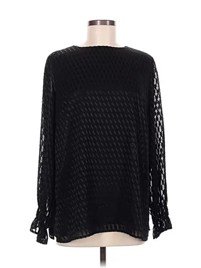Pre-owned Misook Long Sleeve Blouse In Black