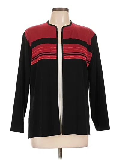 Pre-owned Misook Long Sleeve Blouse In Black