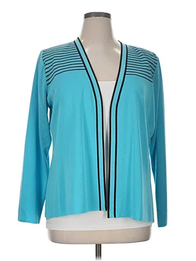 Pre-owned Misook Long Sleeve Blouse In Blue