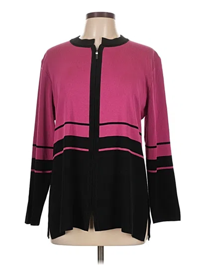 Pre-owned Misook Long Sleeve Blouse In Pink