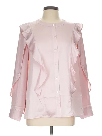 Pre-owned Misook Long Sleeve Blouse In Pink