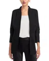 Misook Ruched Sleeve Ponte Jacket In Black