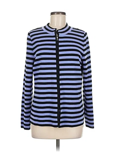 Pre-owned Misook Long Sleeve Polo Shirt In Blue