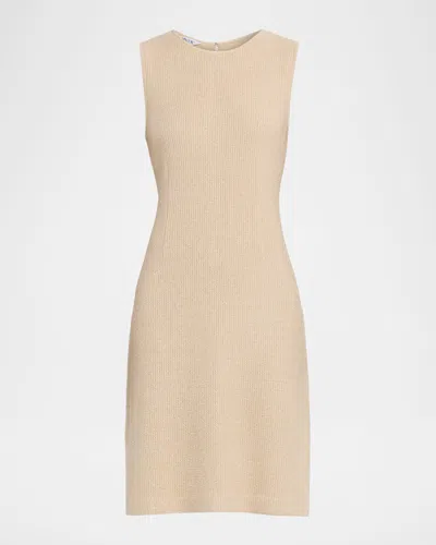 Misook Lurex Sleeveless Knit Sheath Dress In Neutral