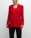 Misook Tailored Knit Blazer In Rouge