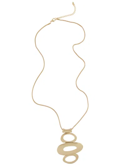 Misook Matte Gold Drop Circles Necklace