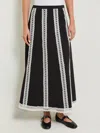 Misook Eyelet Trim A Line Skirt In Multi