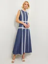 Misook Eyelet Trim Sleeveless Cotton Dress In Multi