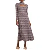 Misook Modern Fit-and-flare Melange Knit Cutout Midi Dress In Starry Night Blue