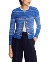 Misook Modern-fit Melange Tweed Knit Jacket In Aeg/aq/wt/