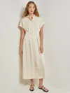 Misook Midi Fit & Flare Dress - Dolman Sleeve Woven In Beige