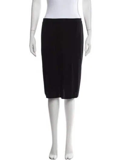 Pre-owned Misook Midi Length Skirt In Black