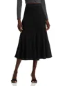 Misook Rib Flare Midi Skirt