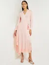 Misook Bracelet Sleeve Jacquard Midi Wrap Dress In Multi