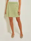 Misook Pleat Detail Tweed Miniskirt In Yellow