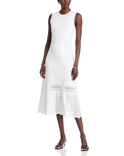 Misook Mistook Modern Fit Pointelle Knit Dress In White