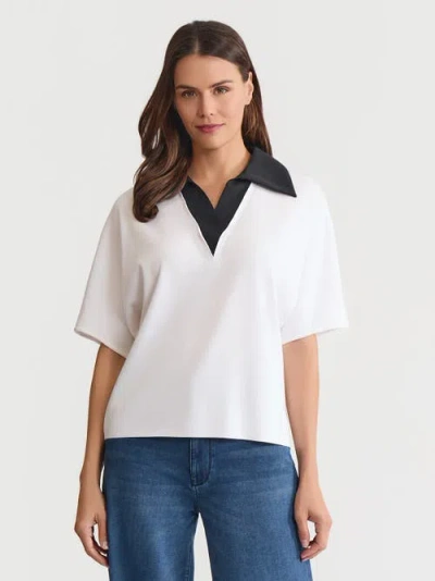 Misook Wrinkle Resistant Soft Knit Shirt In White
