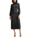 Misook A-line Jacquard Knit Midi Dress In Black