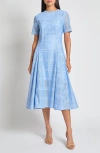 Misook Linear Lace Midi Dress In Arctic